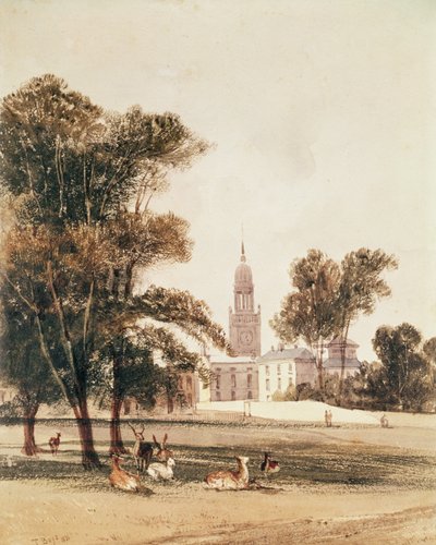Die Kirche von St. Alphage vom Park aus, Greenwich, 1831 von Thomas Shotter Boys